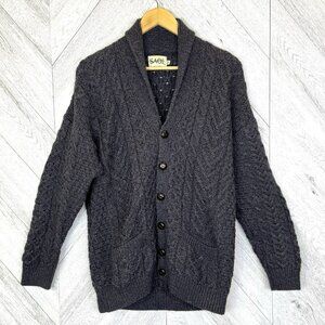Saol Ireland Shawl Collar Cardigan Sweater Mens Medium Fisherman Merino Wool